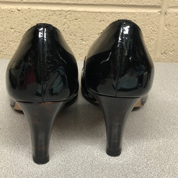 Anyi Lu Black Patent Leather Pump Ladies Size 38 1/2 - Picture 4 of 8